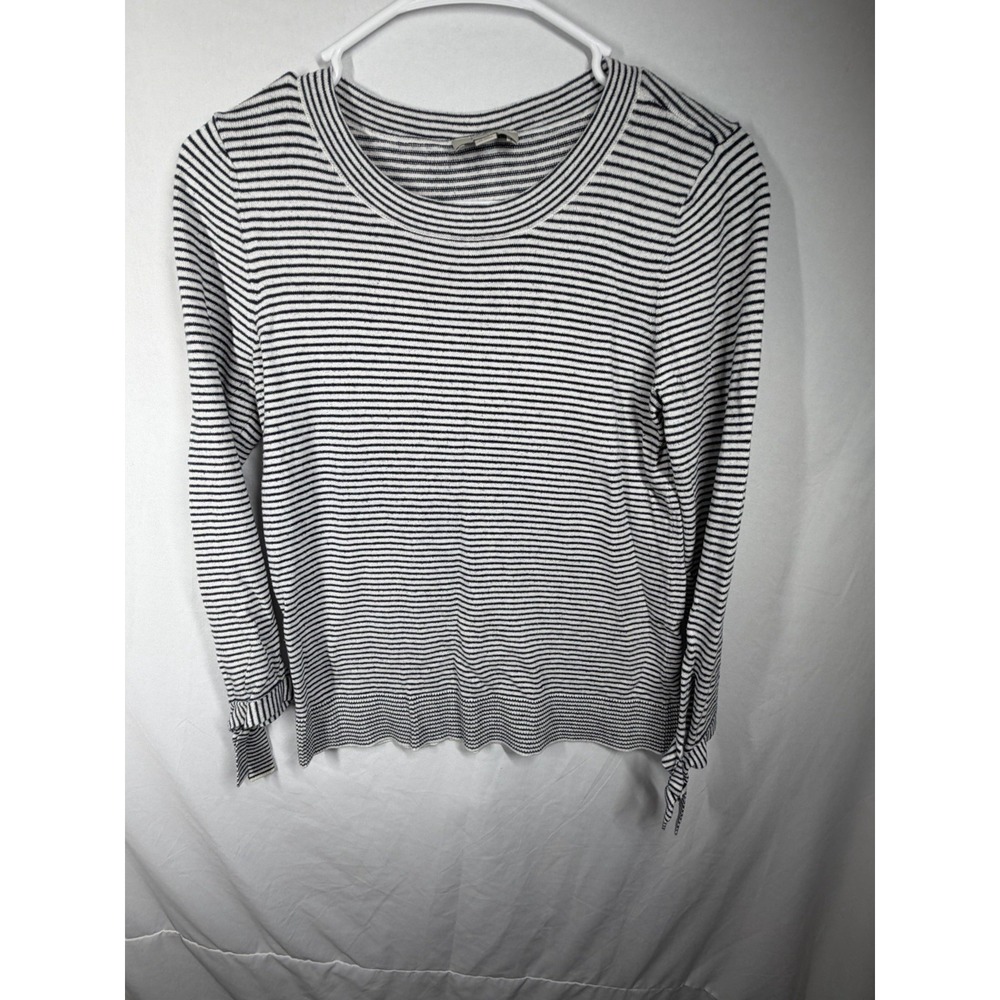 LOFT Striped Knit Sweater Womens Size X Small Tie Sleeve